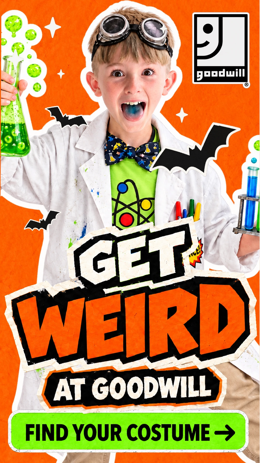 Get Weird vertical ad, 1080 by 1920.